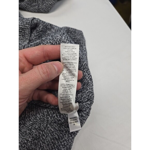 Chico's Top Womens Size 3 XL Gray Black Ribbed Mock Neck Short Sleeve Stretch - Picture 5 of 7